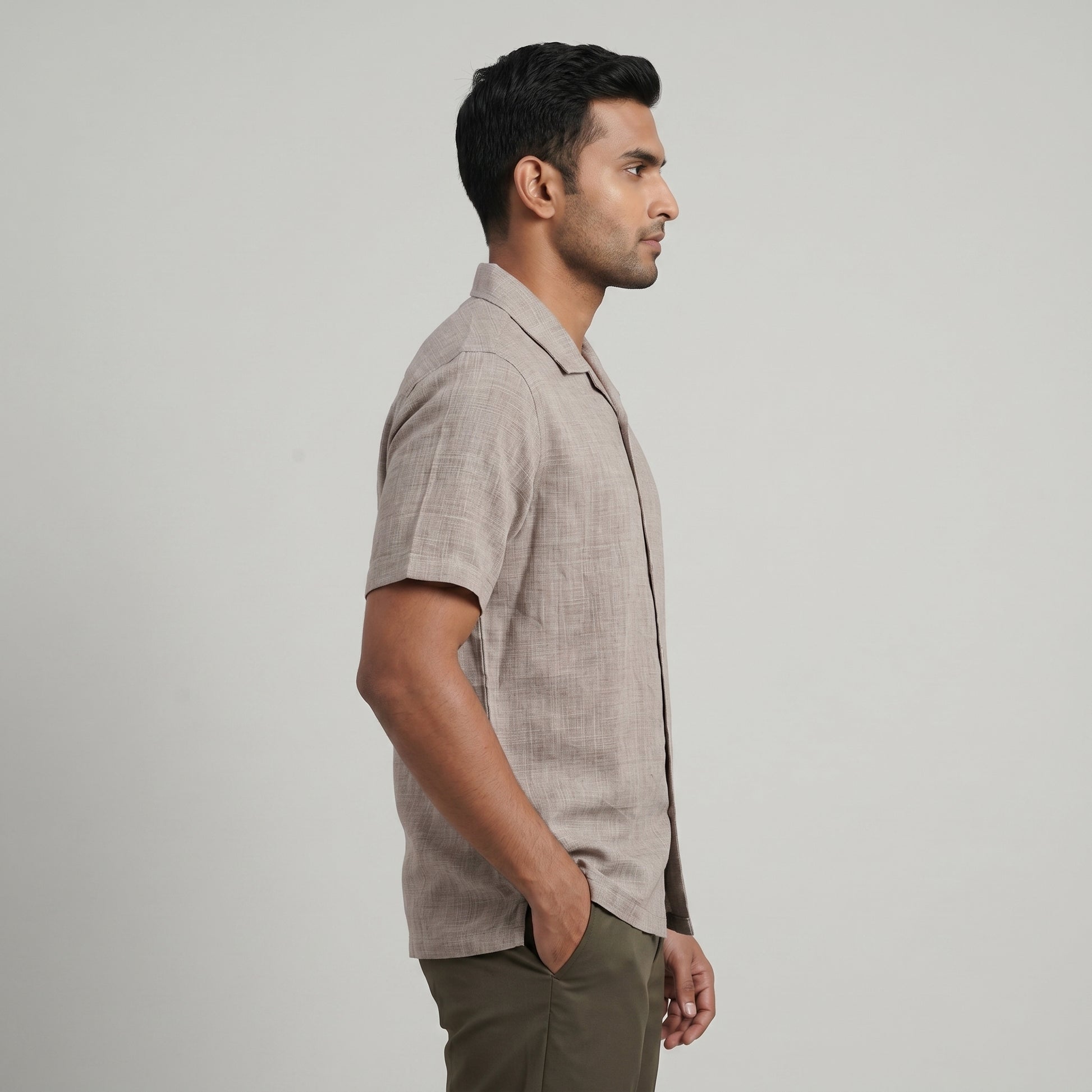 Mens Solid Cuban Shirt