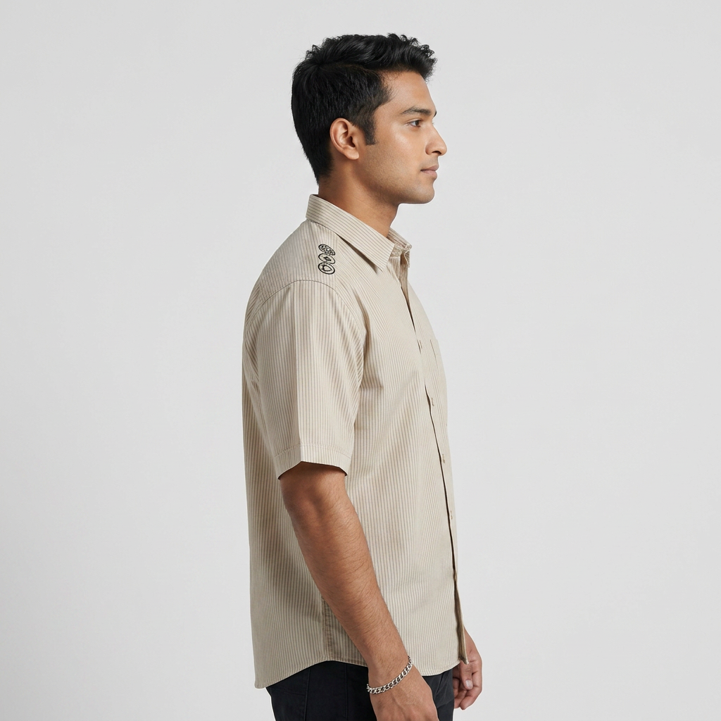 Cotton Striped Cuban Shirt