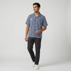 Cotton Striped Cuban Shirt