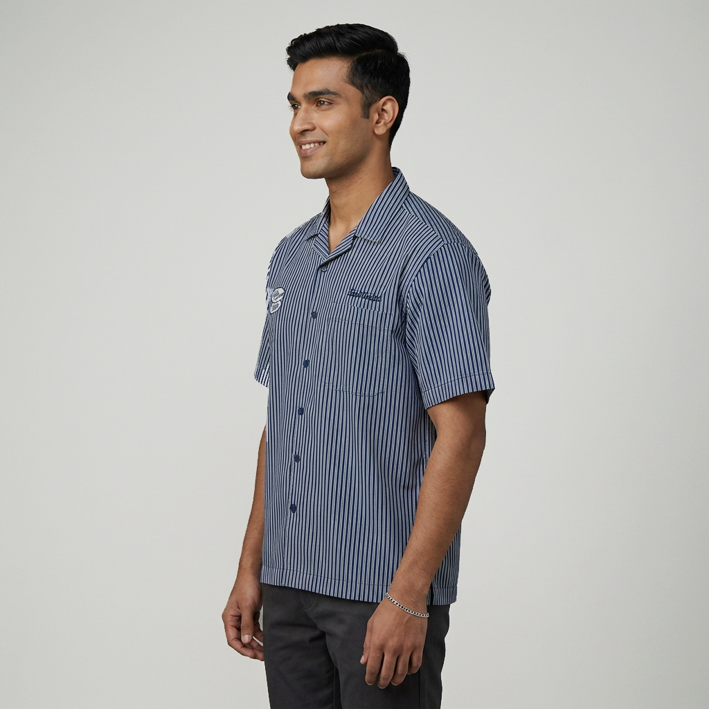Cotton Striped Cuban Shirt