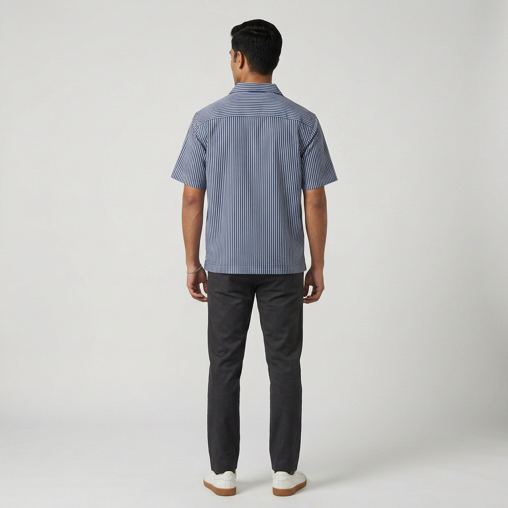 Cotton Striped Cuban Shirt