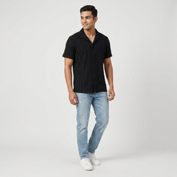 Cotton Solid Cuban Shirt