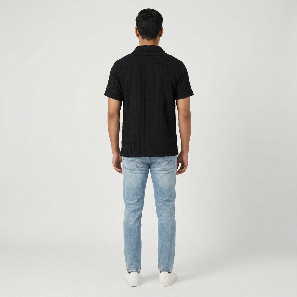 Cotton Solid Cuban Shirt