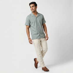 Cotton Solid Cuban Shirt