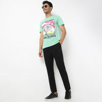 Regular Fit Solid Ankle Length Mid Rise Pants