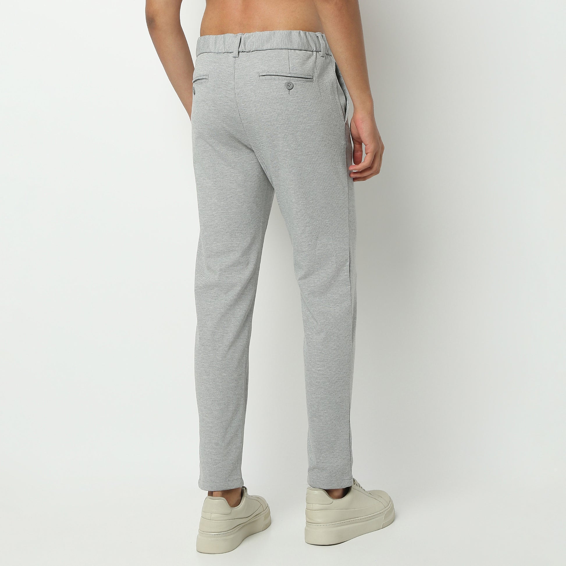 Regular Fit Solid Ankle Length Mid Rise Pants