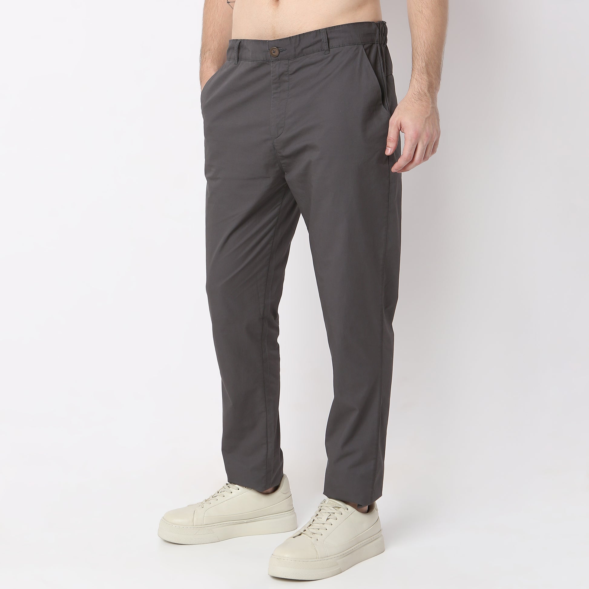 Brunch Pants - Smart Modern Elasticated Waistband Ankle Length Pure Cotton