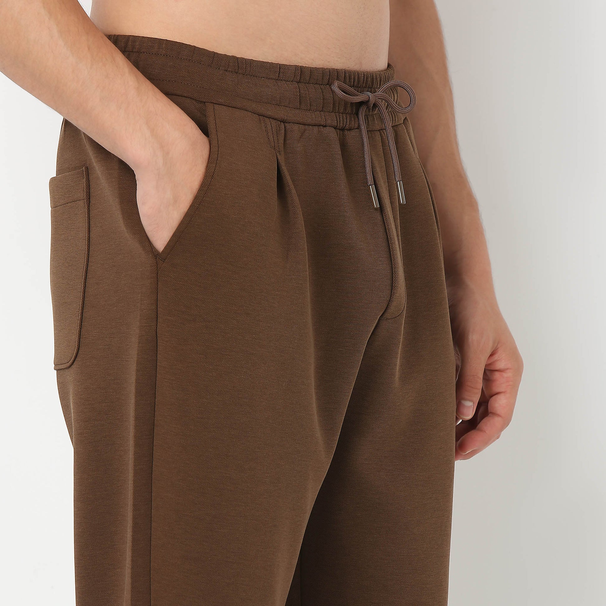 Solid Ankle Length Knitted Textured Pants