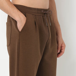 Solid Ankle Length Knitted Textured Pants