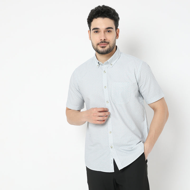 Regular Fit Printed Cambridge Shirt