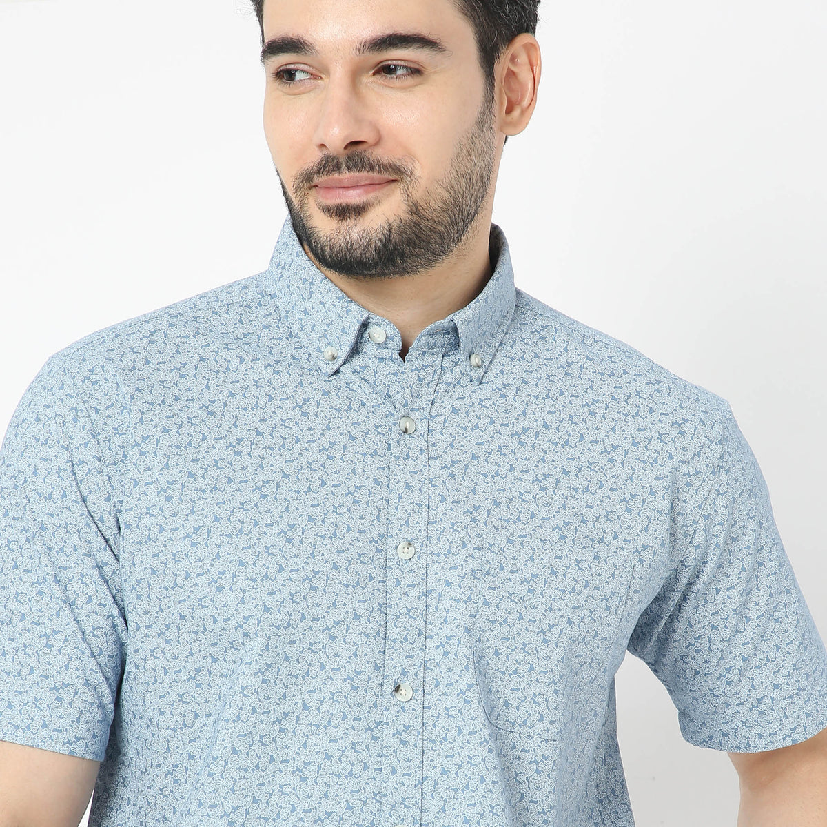 Regular Fit Printed Cambridge Shirt