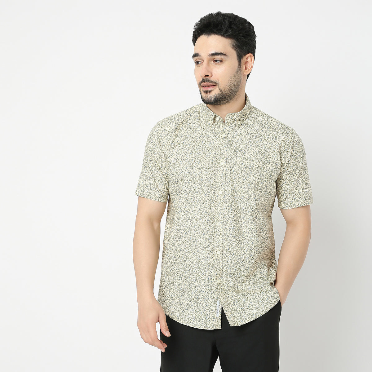 Regular Fit Printed Cambridge Shirt