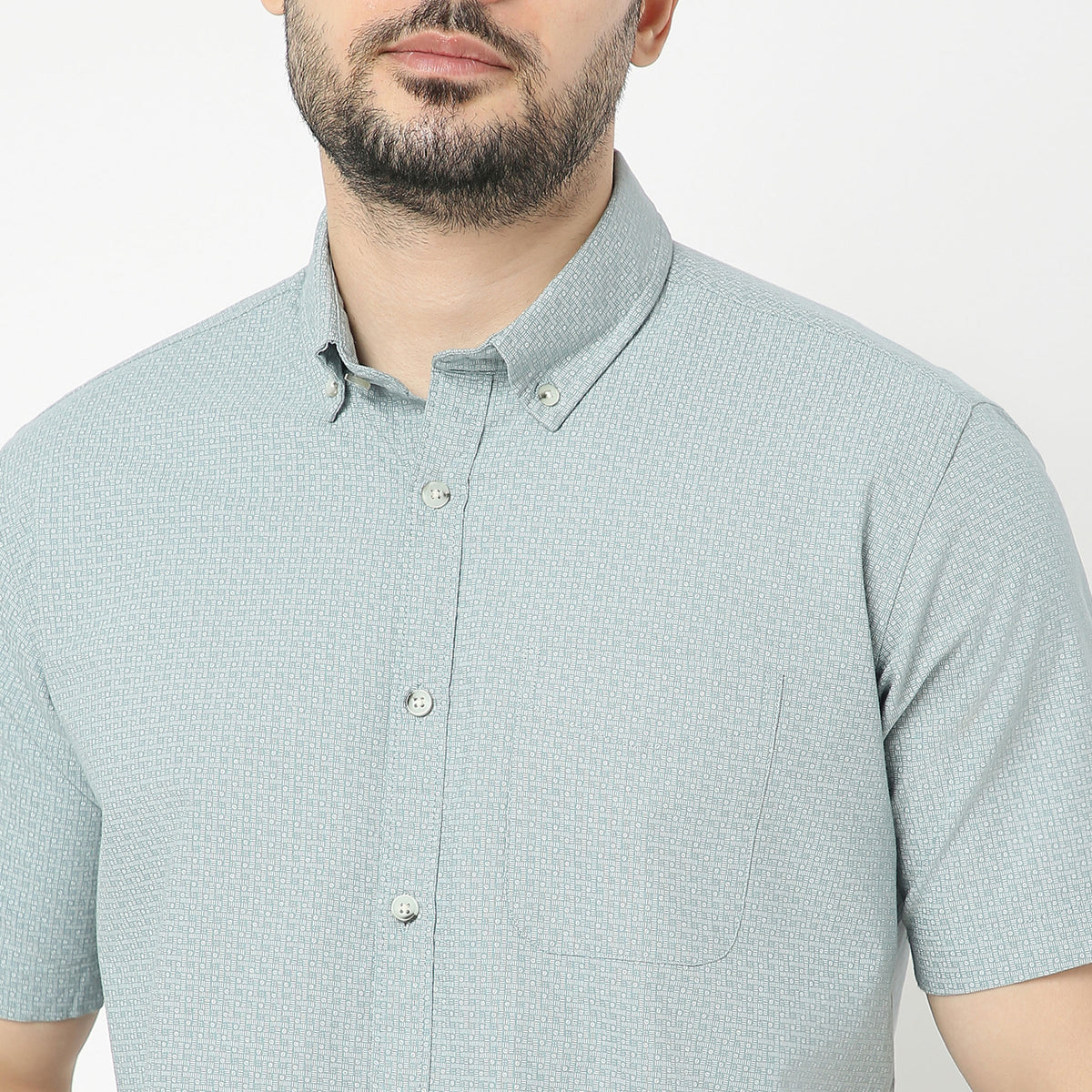 Regular Fit Printed Cambridge Shirt