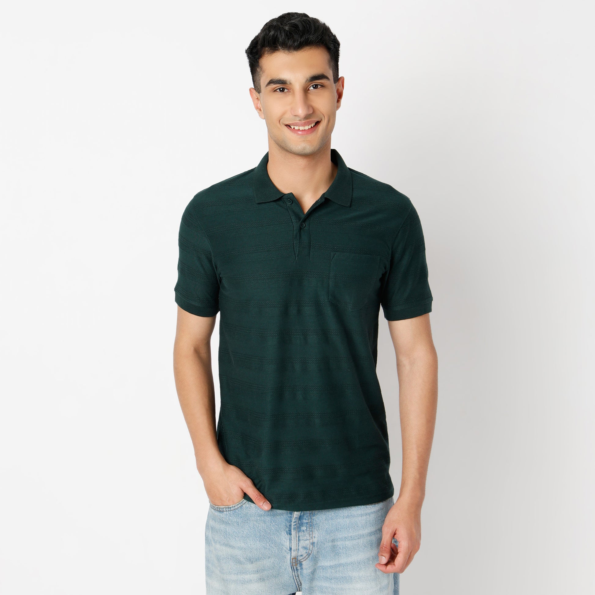 Regular Fit Structured Regular Length Polo T-Shirt
