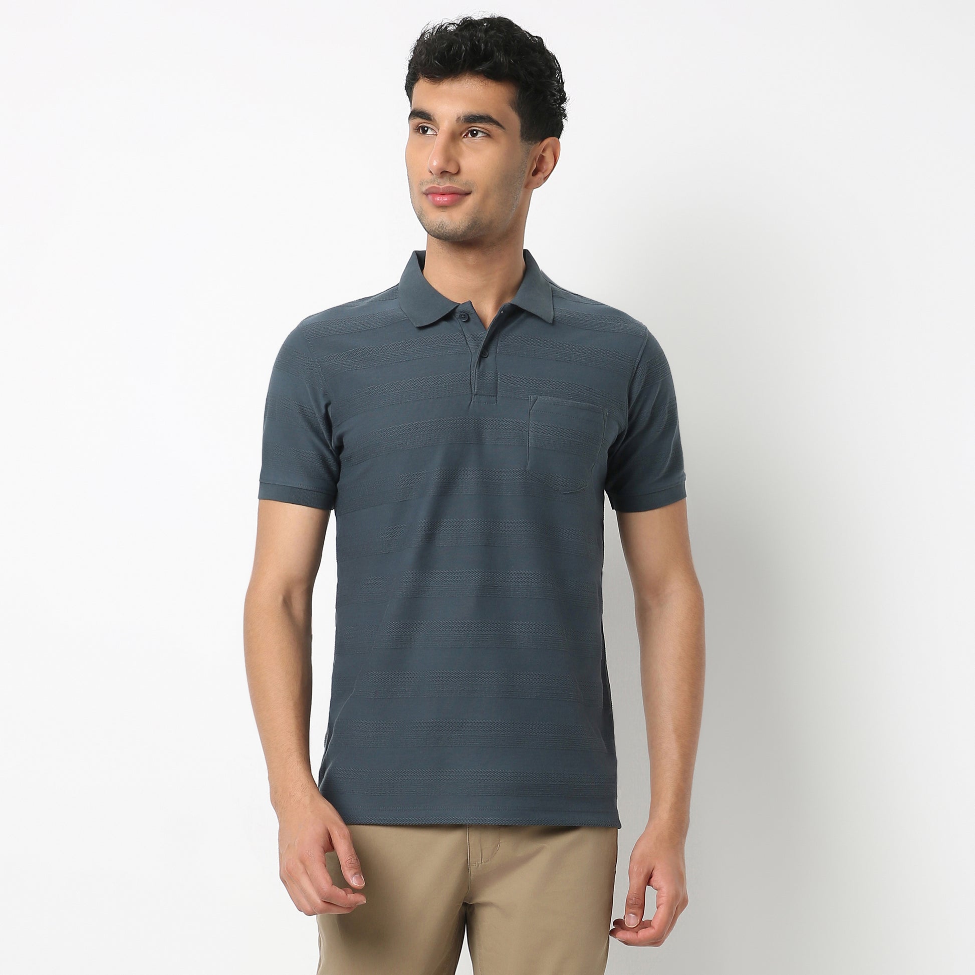 Regular Fit Structured Regular Length Polo T-Shirt