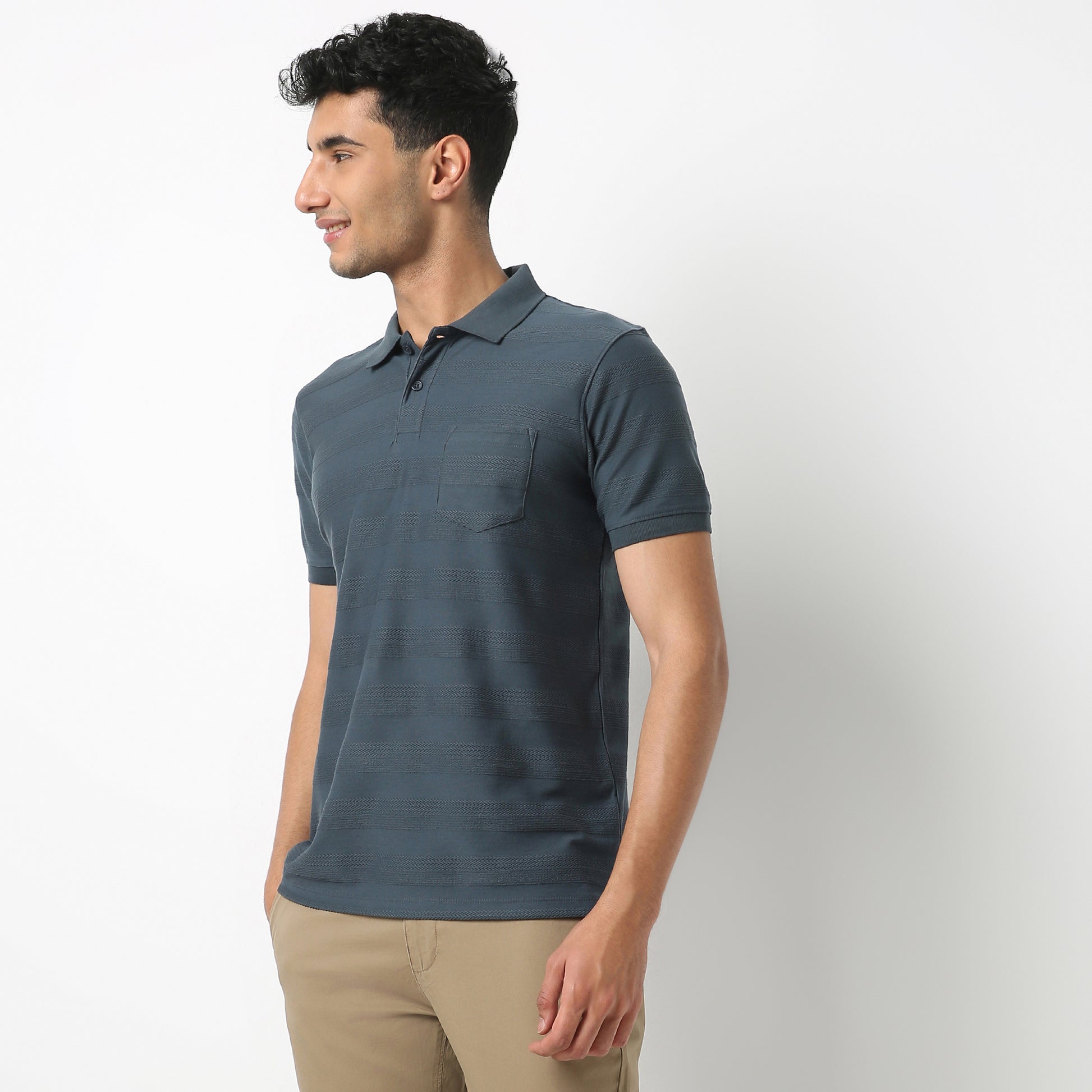 Regular Fit Structured Regular Length Polo T-Shirt