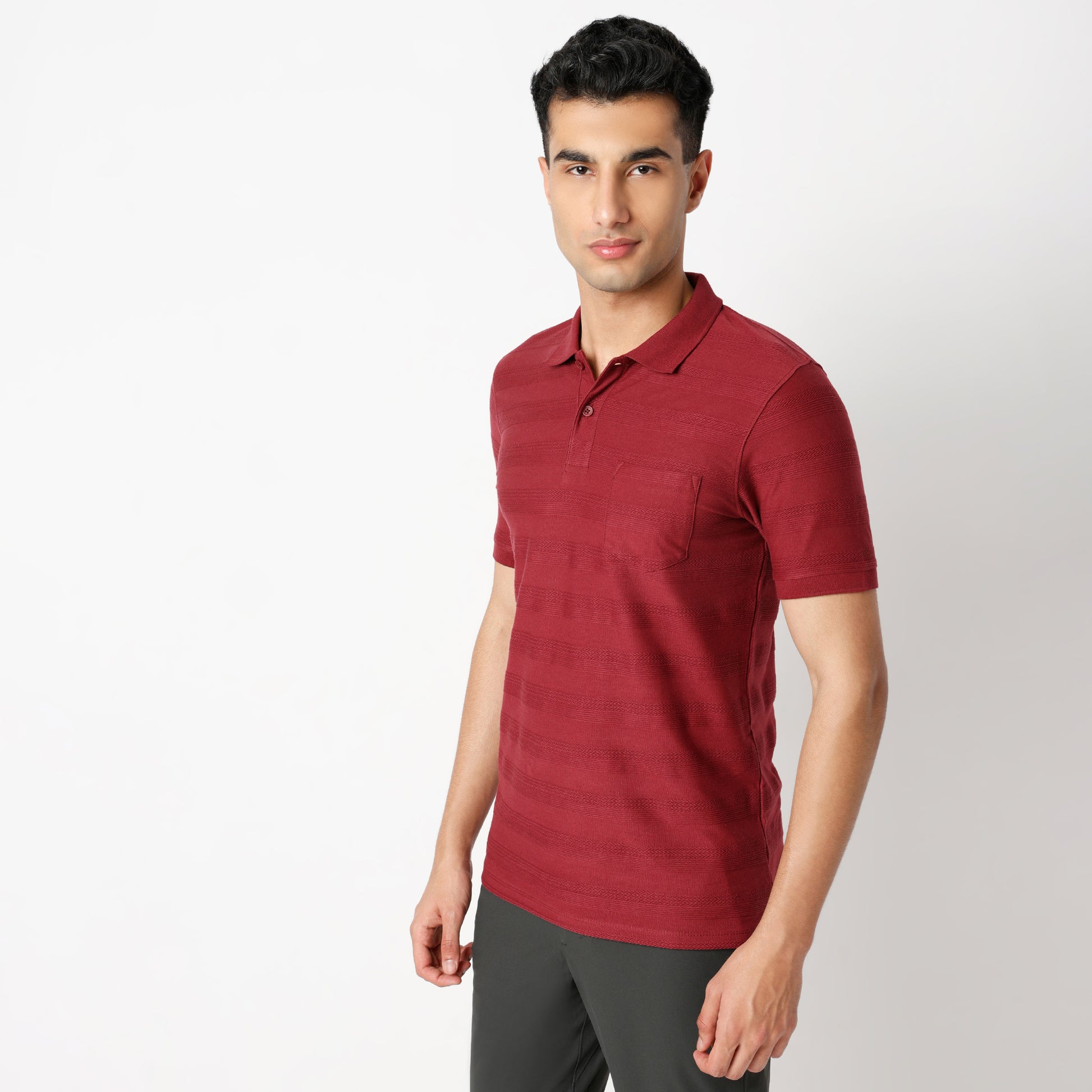 Regular Fit Structured Regular Length Polo T-Shirt