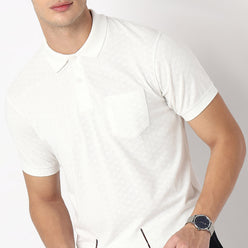 Buy Men Regular Fit Structured Half Sleeve T-Shirt  - Style Union