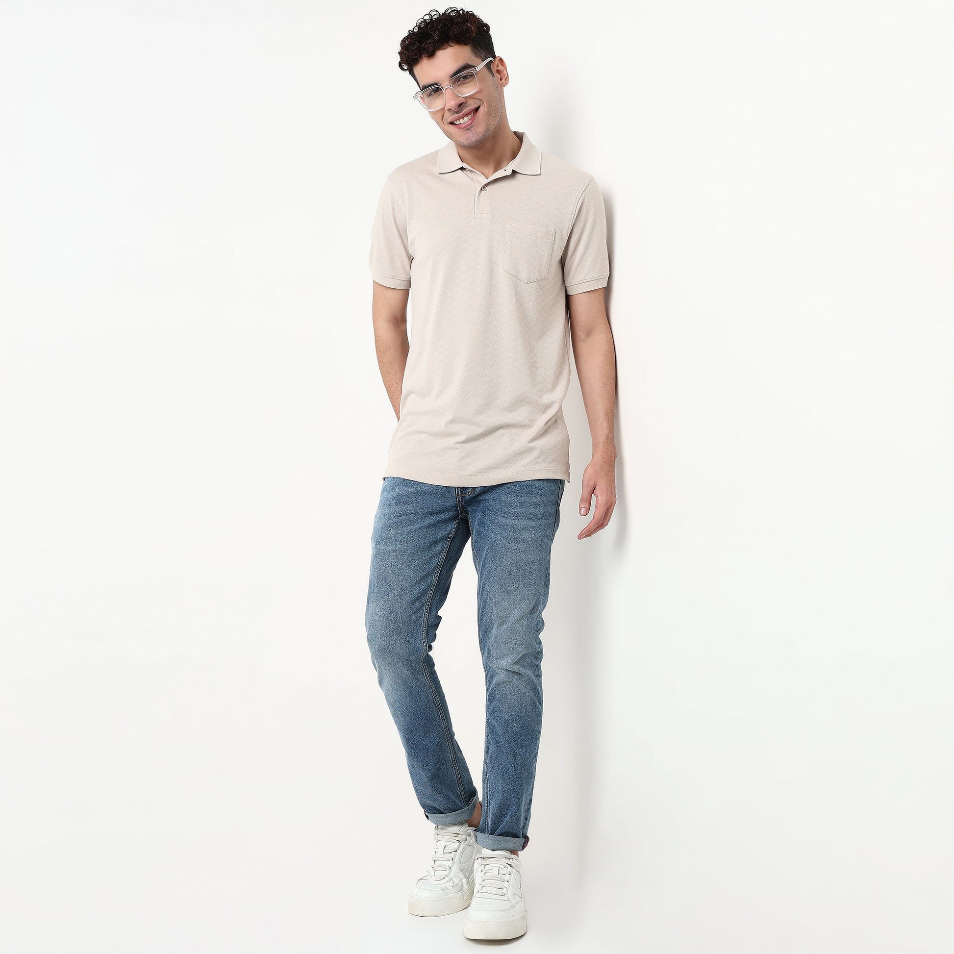 Buy Men Regular Fit Structured Half Sleeve T-Shirt  - Style Union