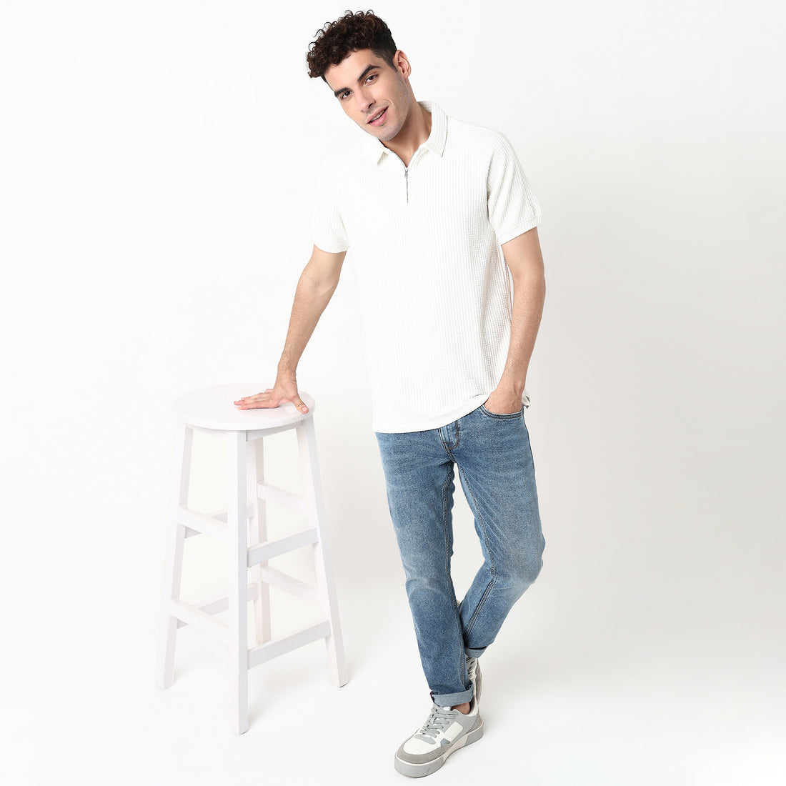 Structured Cotton Polyester Polo T-Shirt