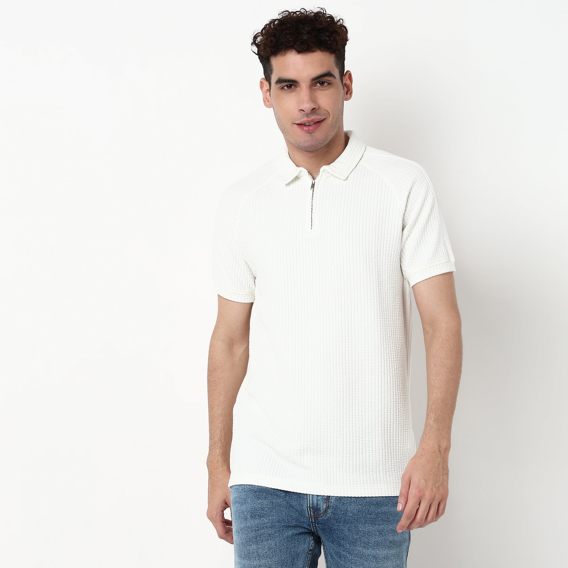 Structured Cotton Polyester Polo T-Shirt