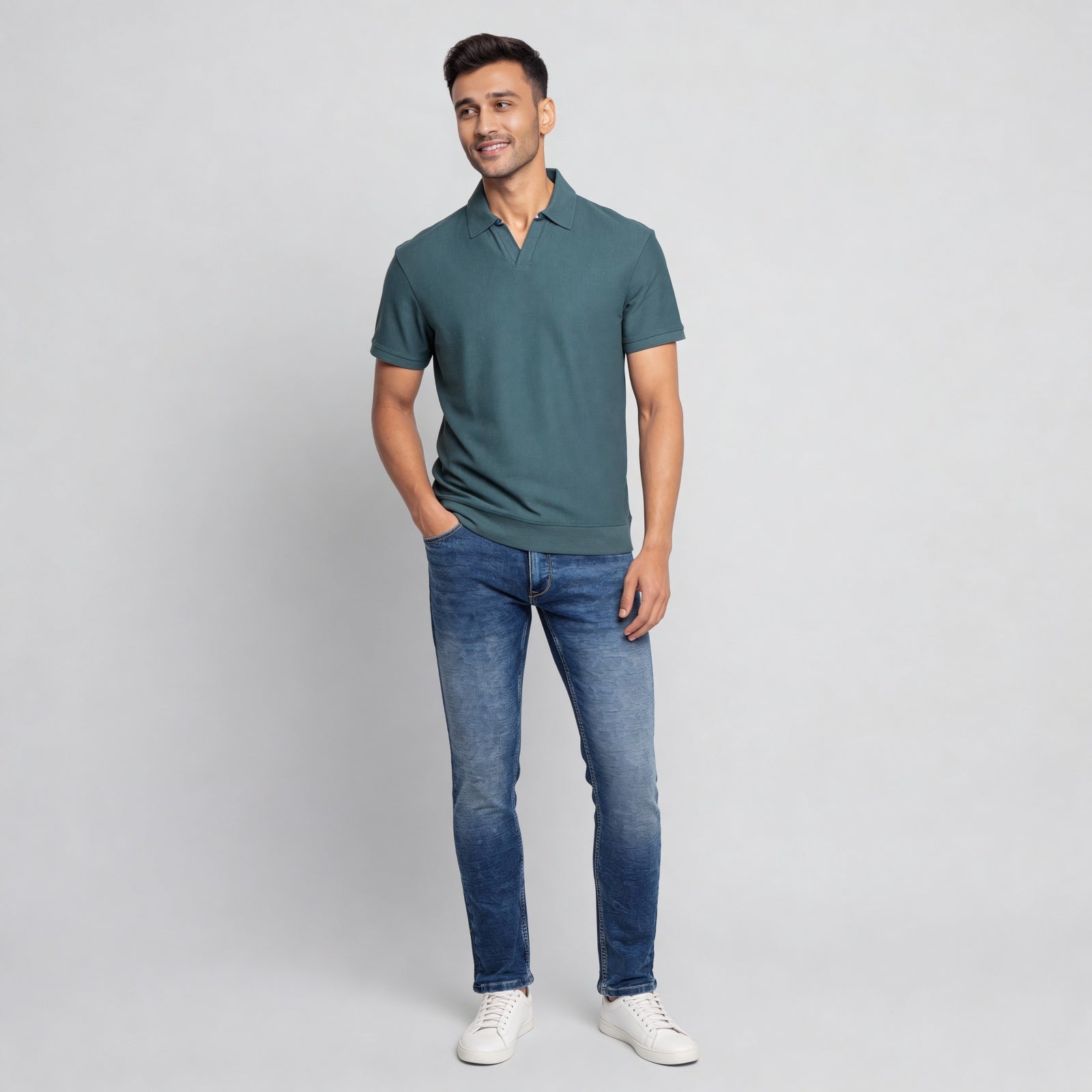 Structured Johnny Collar Island Polo T-Shirt