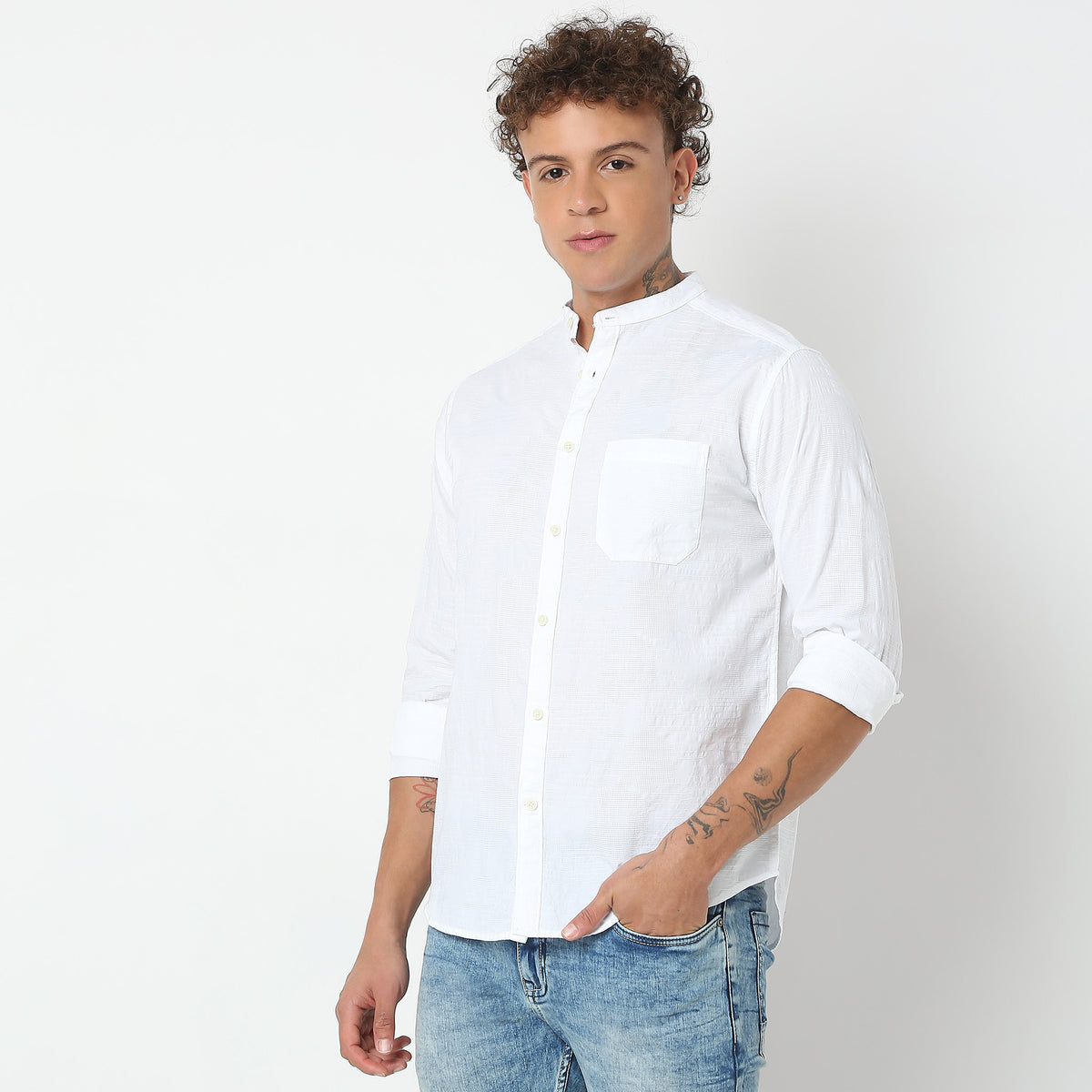 Regular Fit Solid Shirt