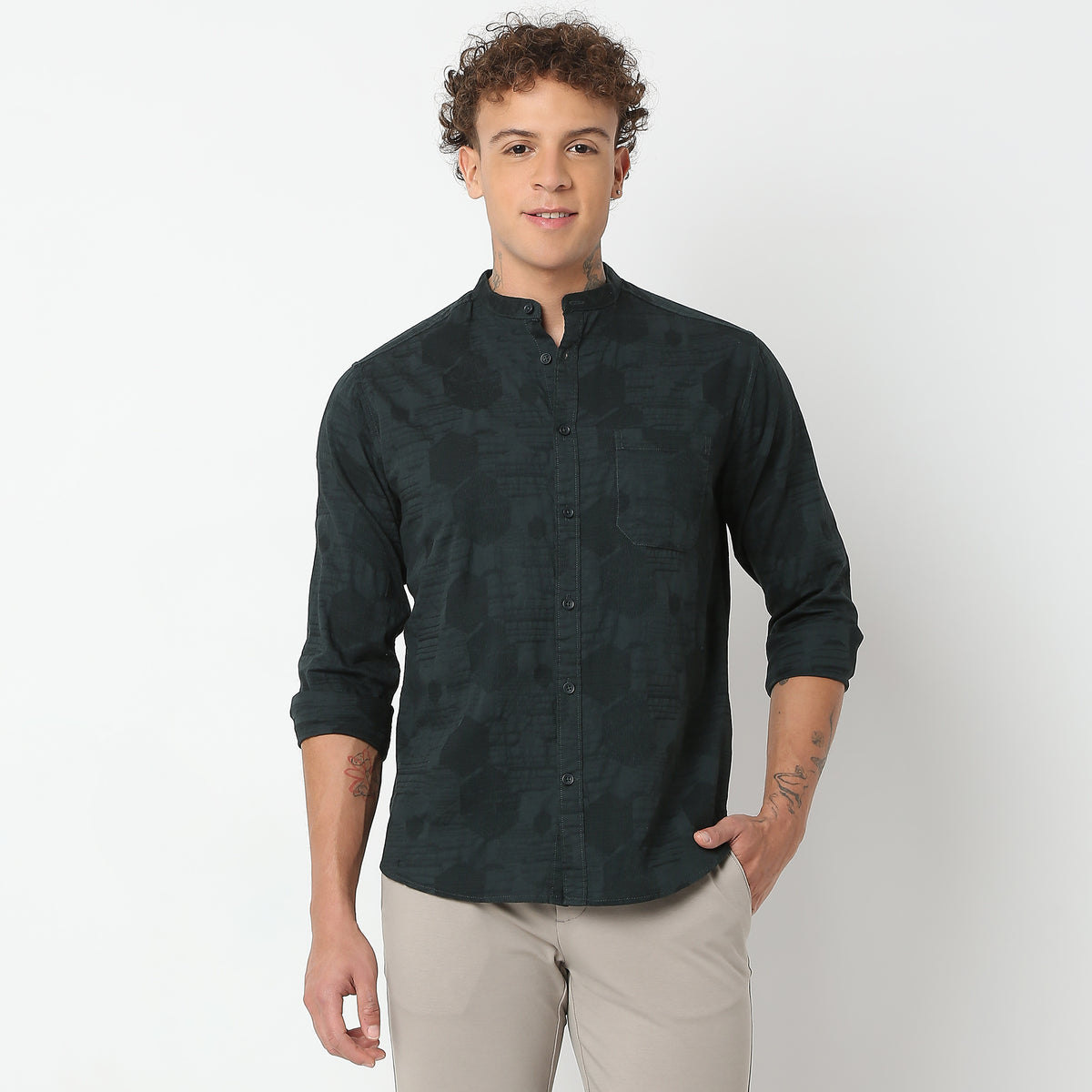 Regular Fit Solid Shirt