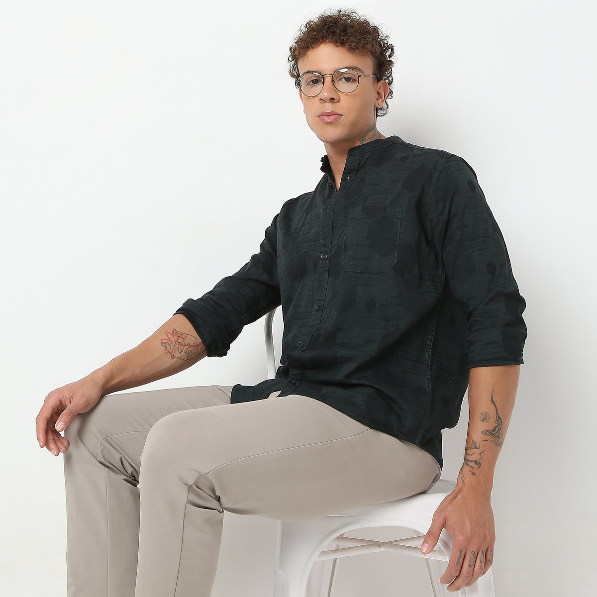 Regular Fit Solid Shirt