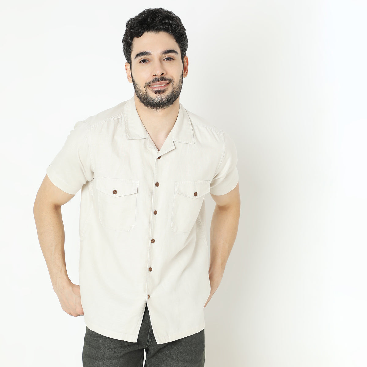 Regular Fit Solid Shirt