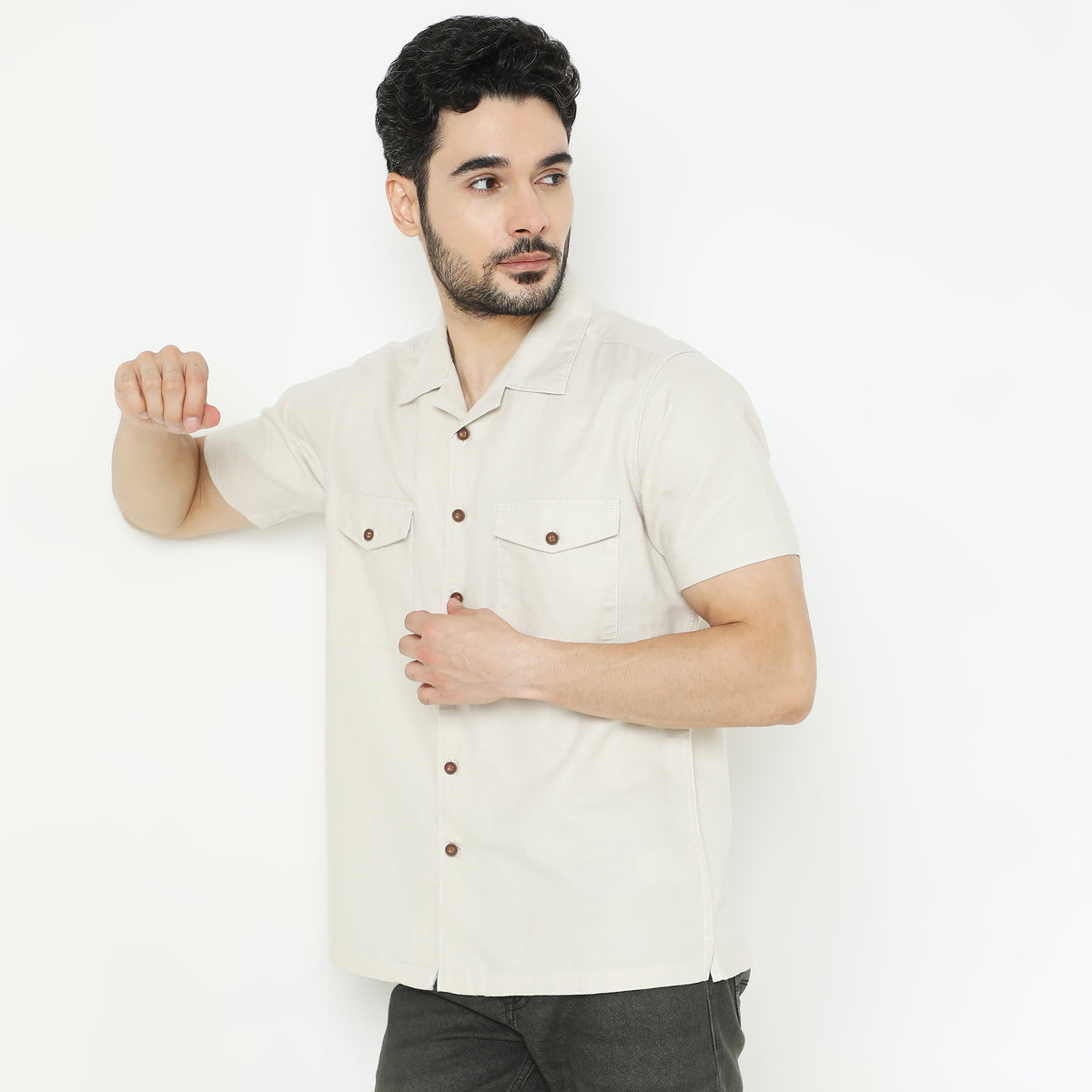 Regular Fit Solid Shirt