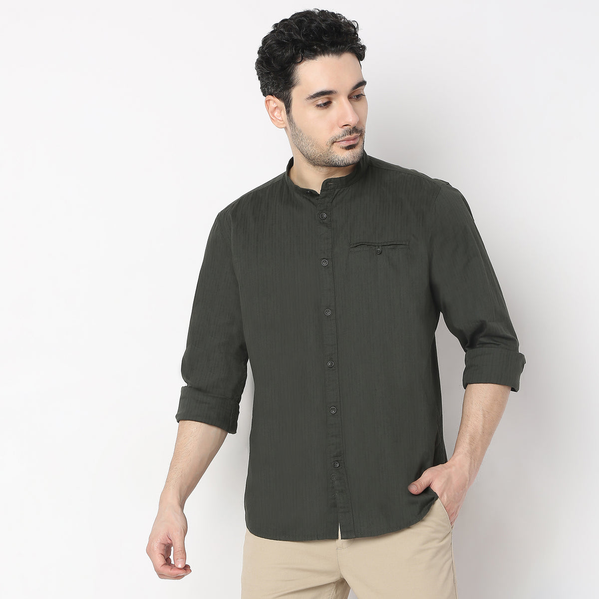 Regular Fit Solid Shirt