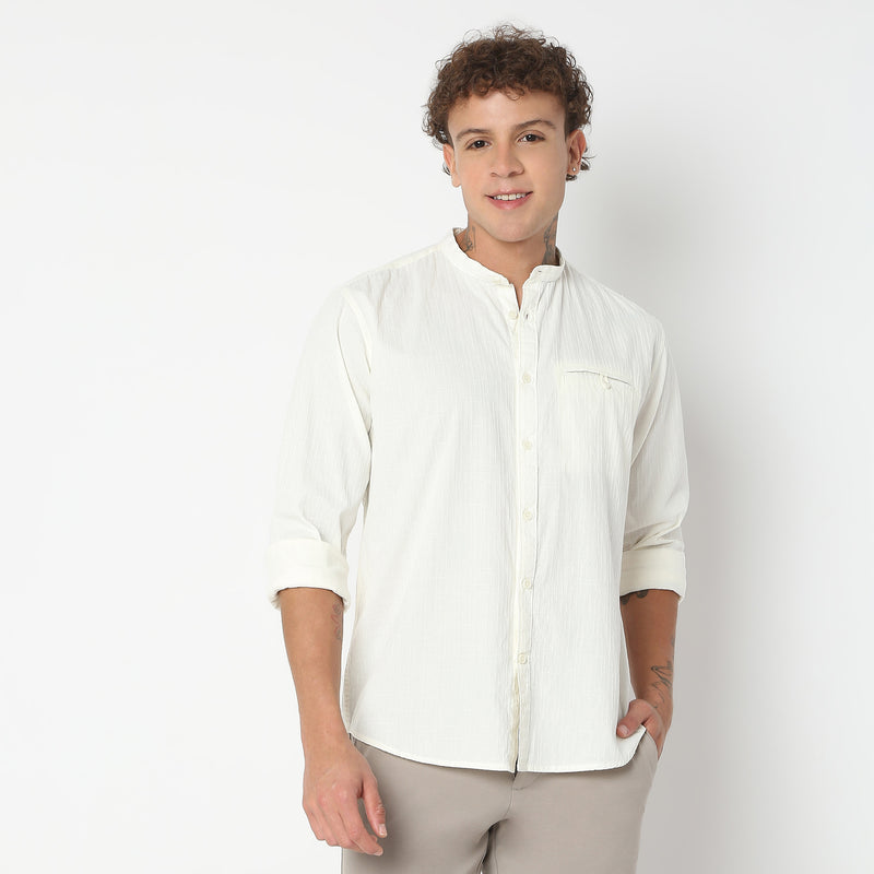 Regular Fit Solid Shirt