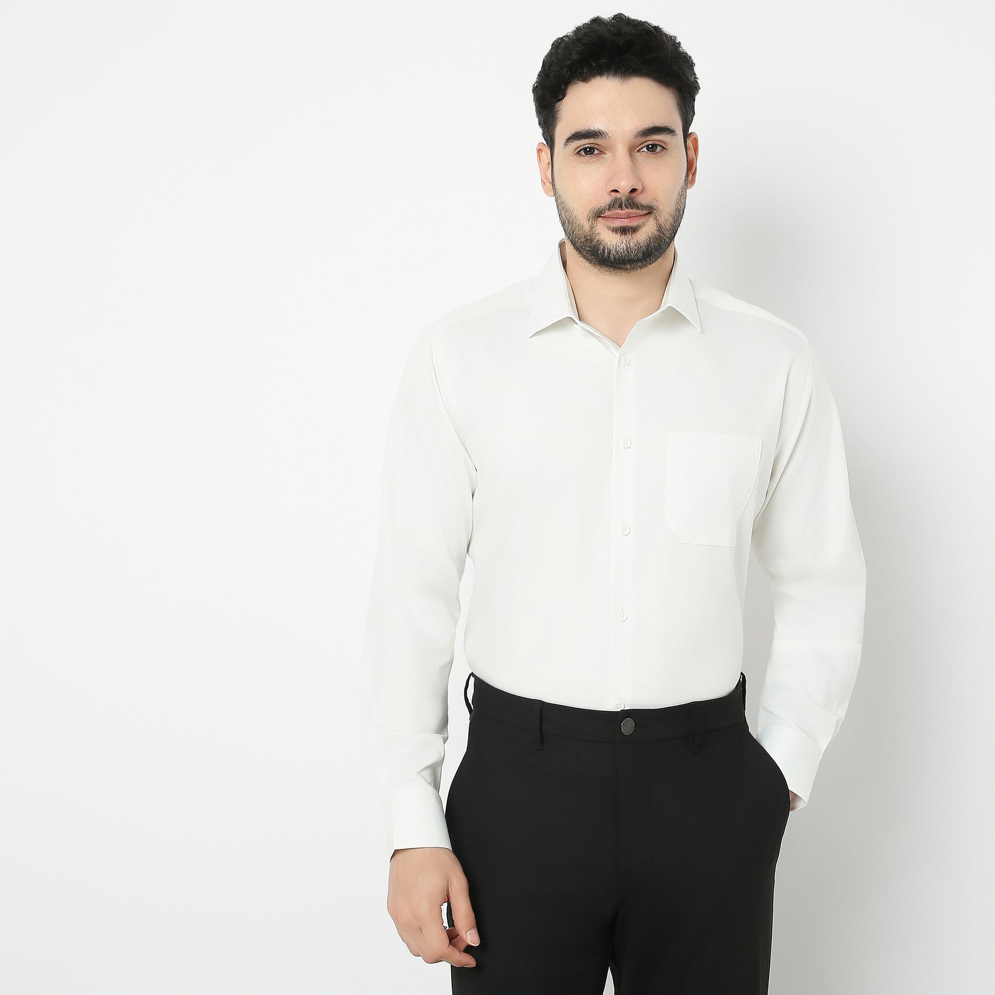 Slim Fit Solid Shirt