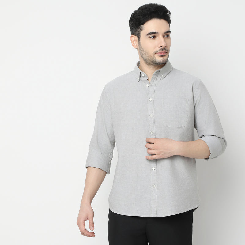 Slim Fit Solid Shirt