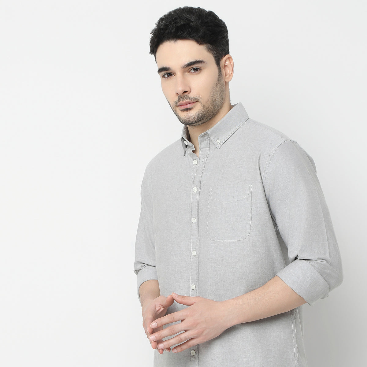 Slim Fit Solid Shirt