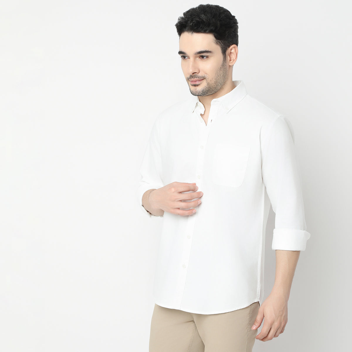 Slim Fit Solid Shirt