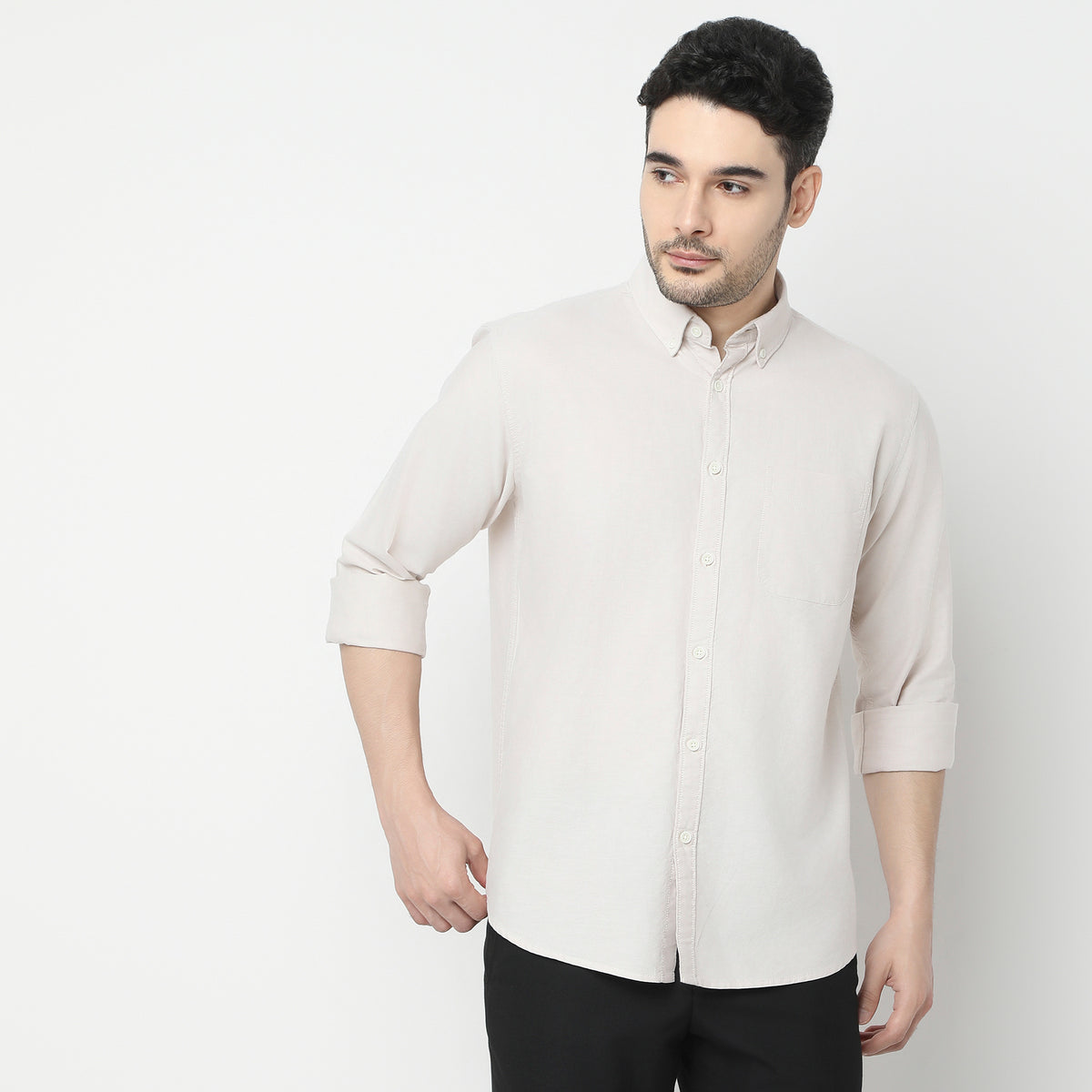 Slim Fit Solid Shirt