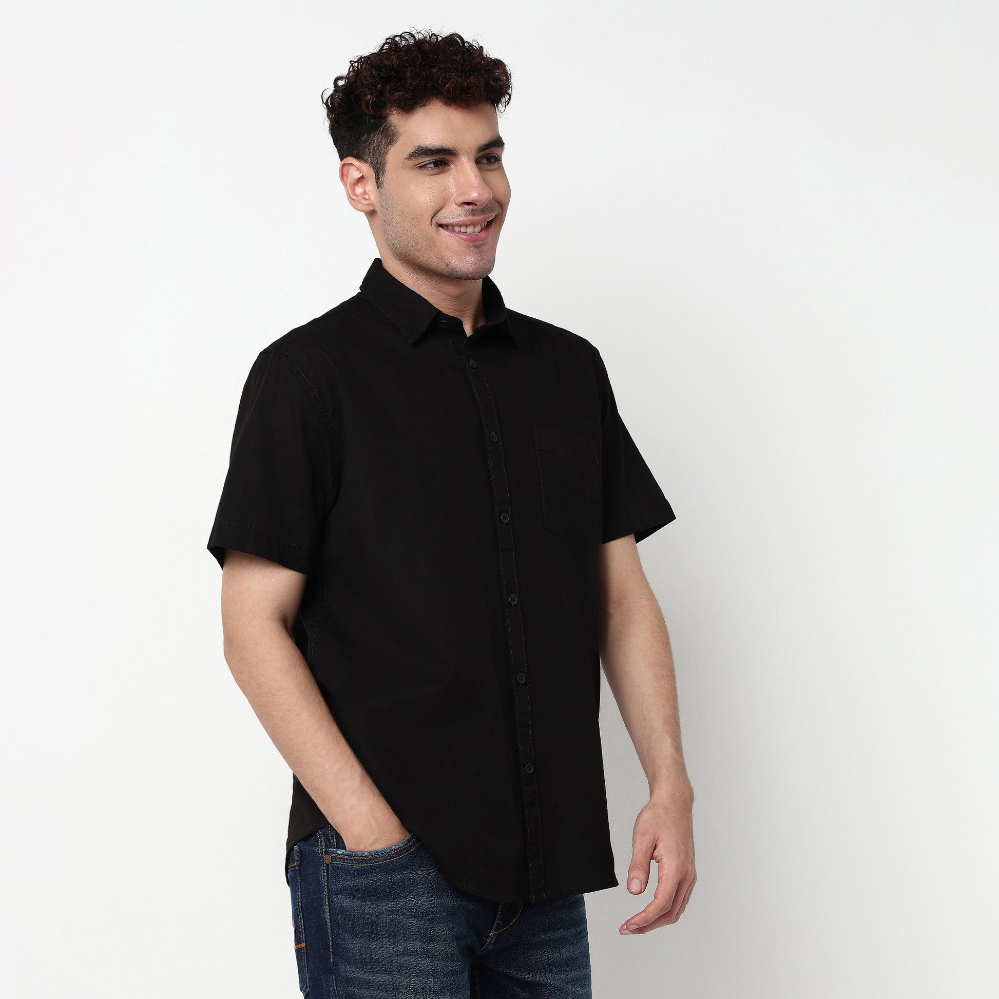 Regular Fit Solid Shirt