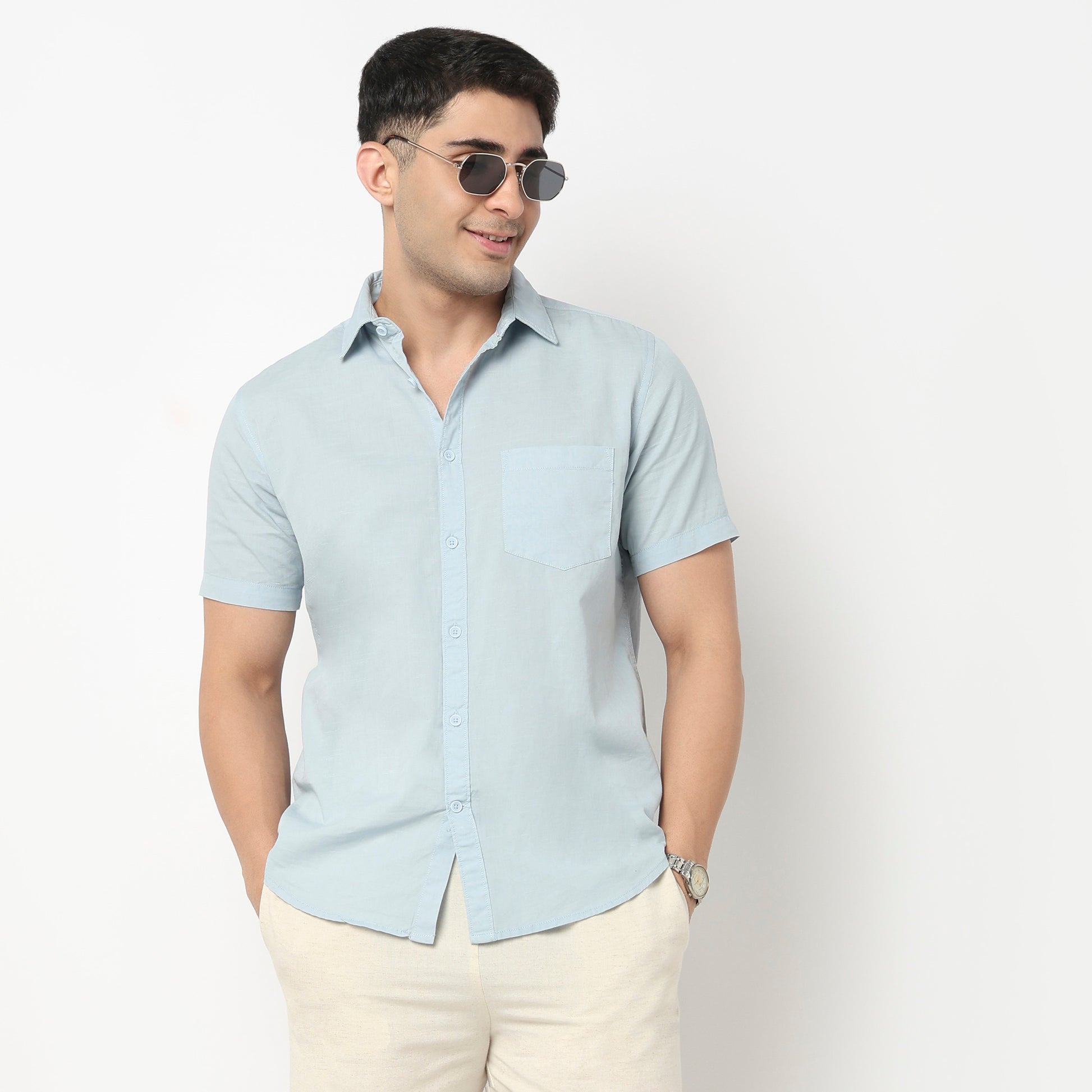 Regular Fit Solid Shirt