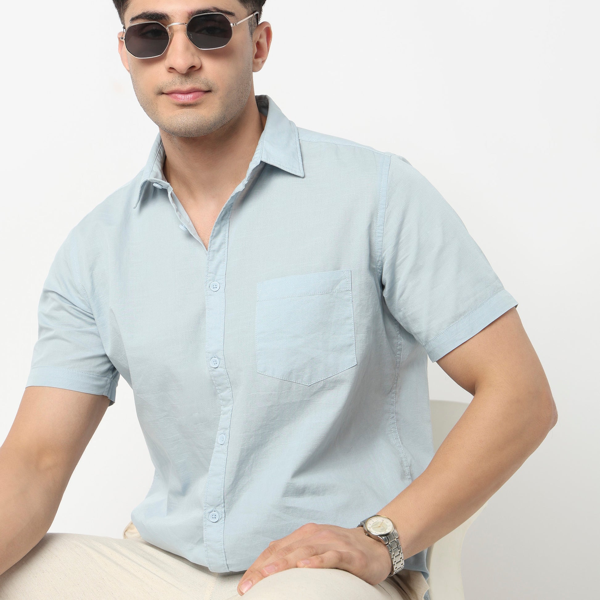 Regular Fit Solid Shirt