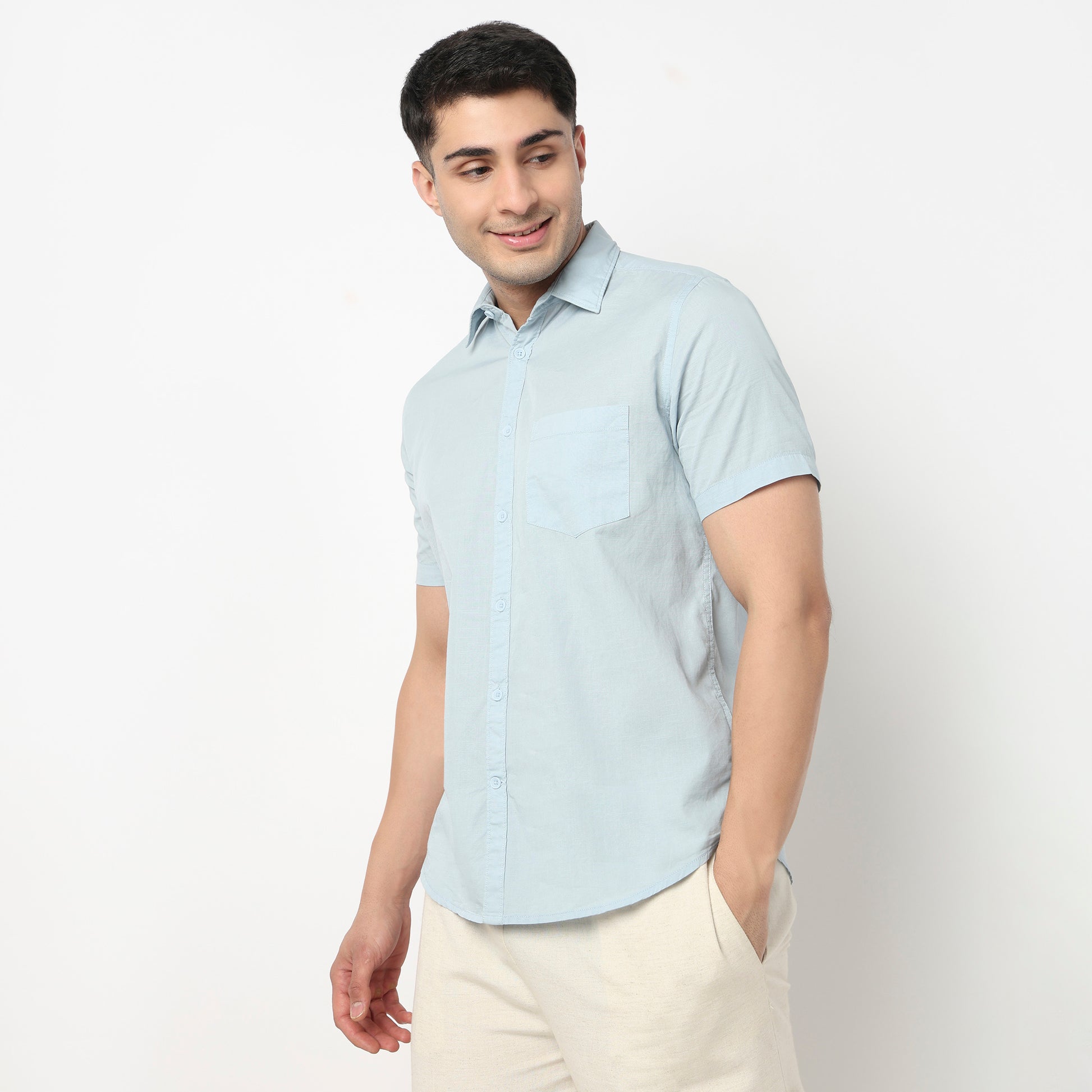 Regular Fit Solid Shirt