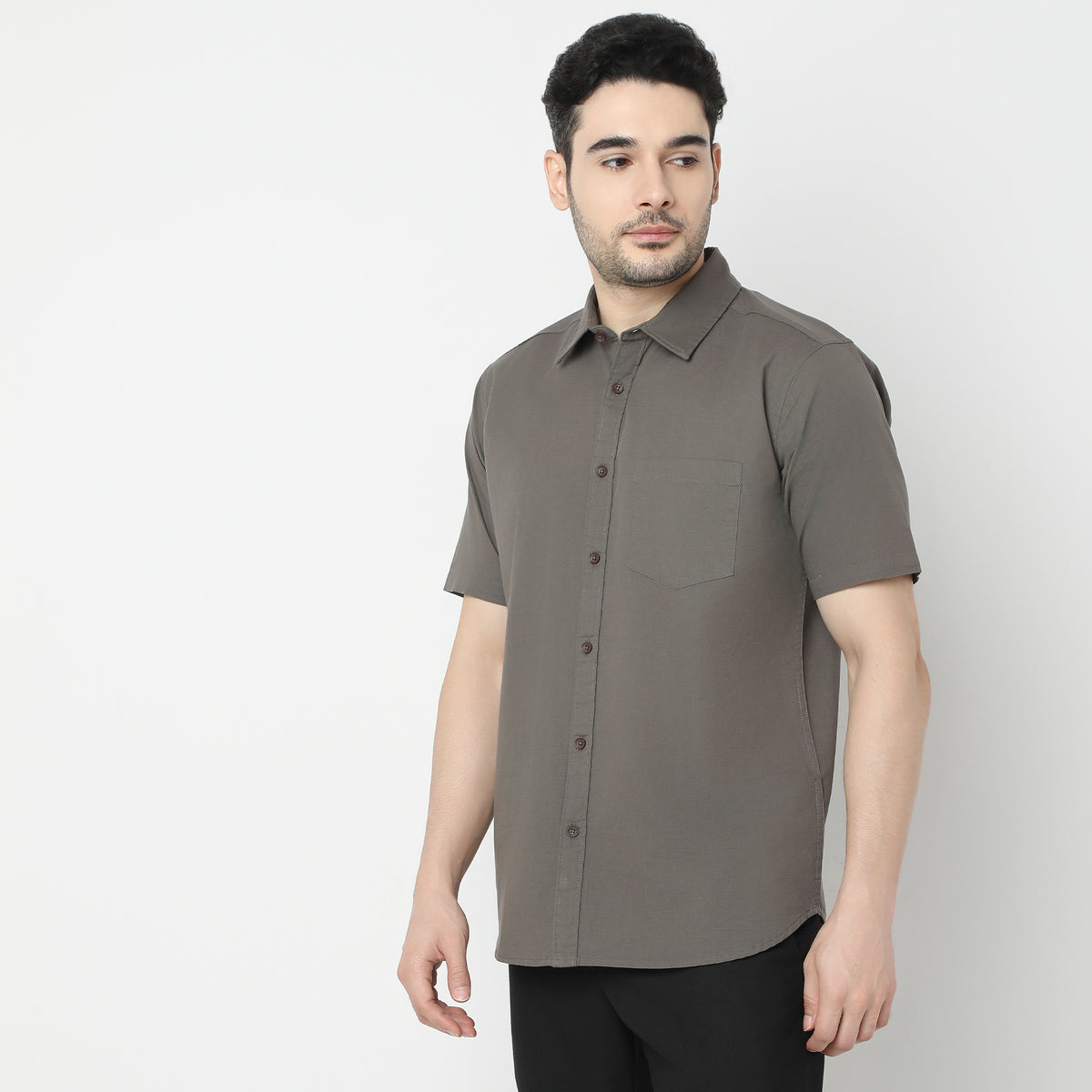 Regular Fit Solid Shirt