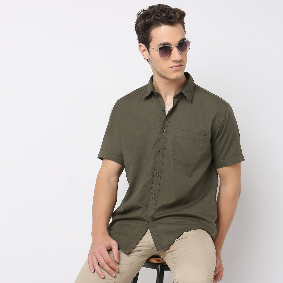 Regular Fit Solid Shirt