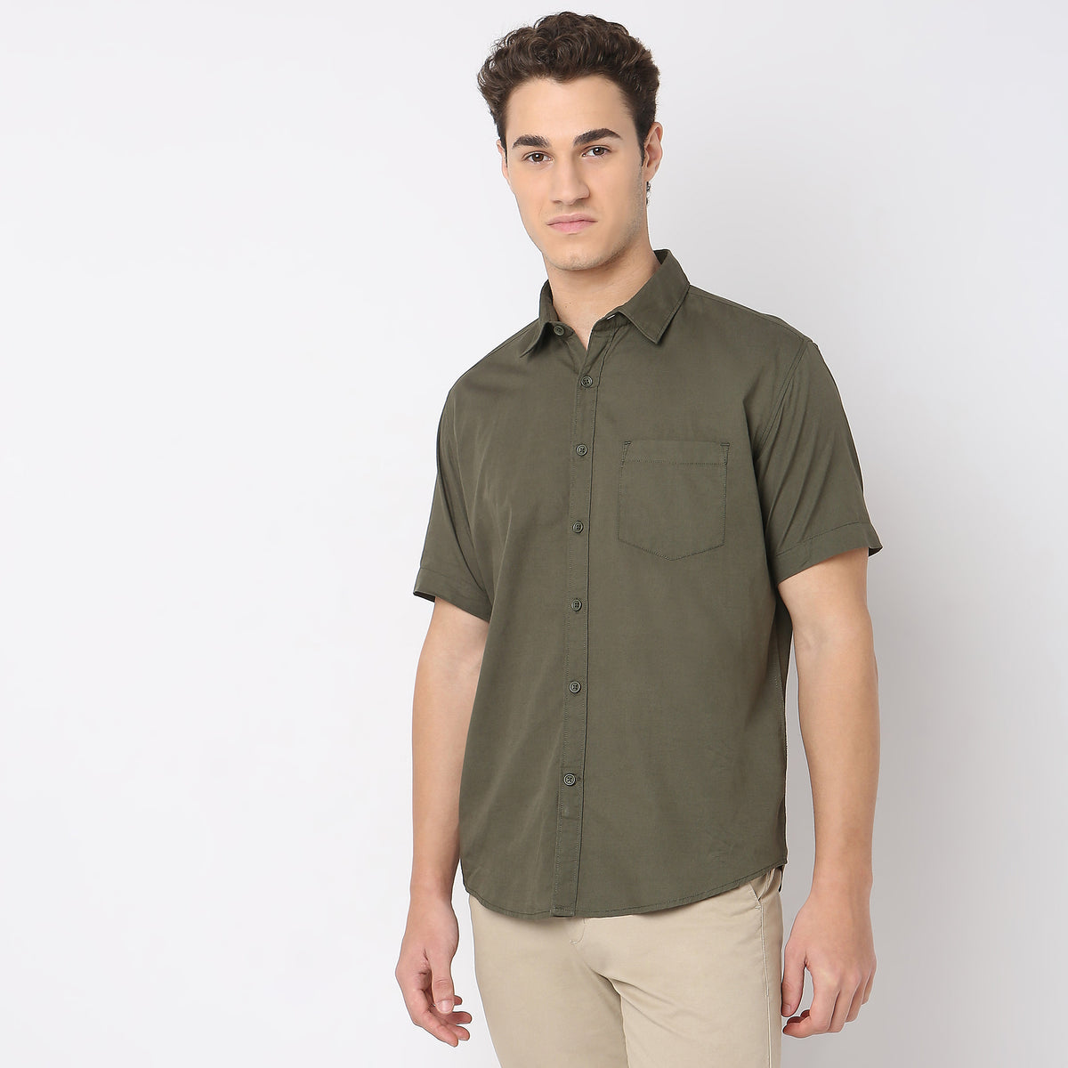 Regular Fit Solid Shirt