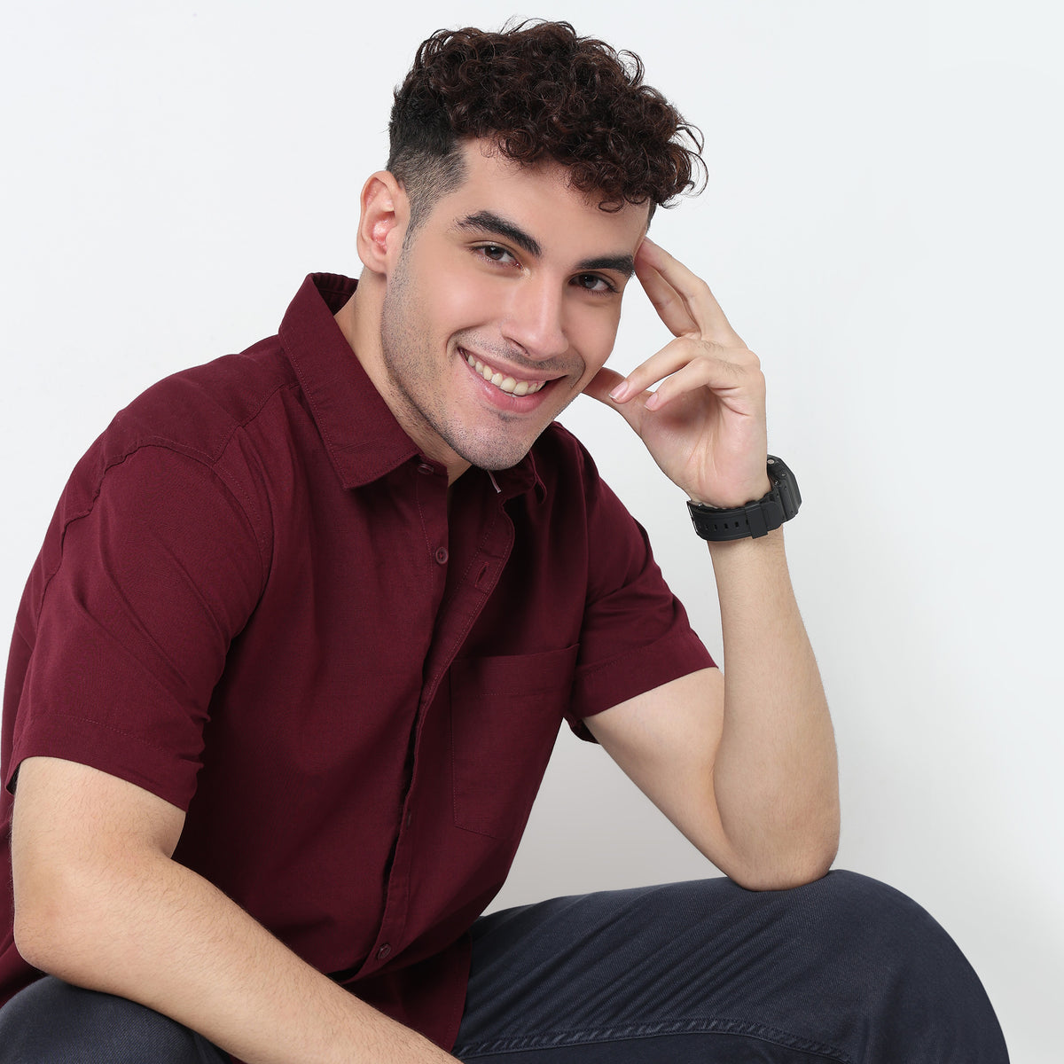 Regular Fit Solid Shirt