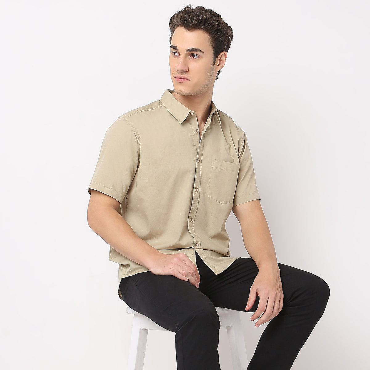 Regular Fit Solid Shirt