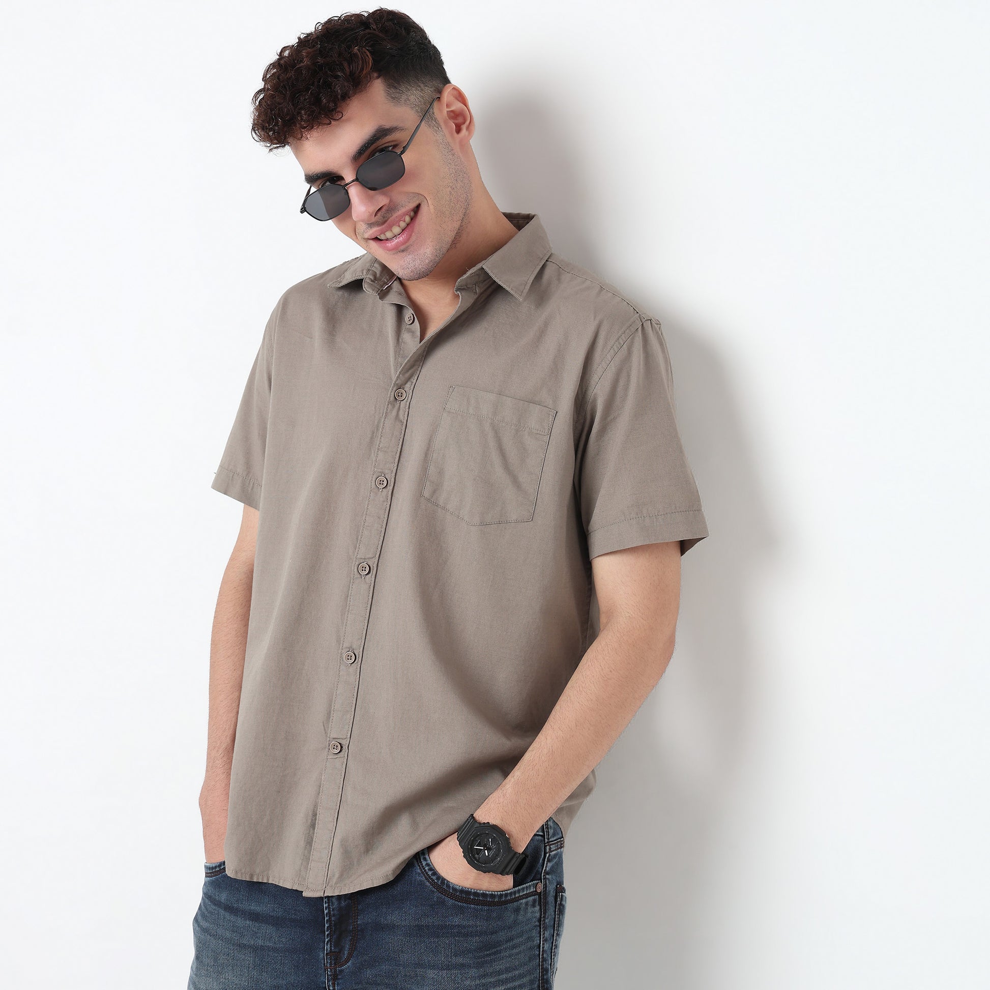 Regular Fit Solid Shirt