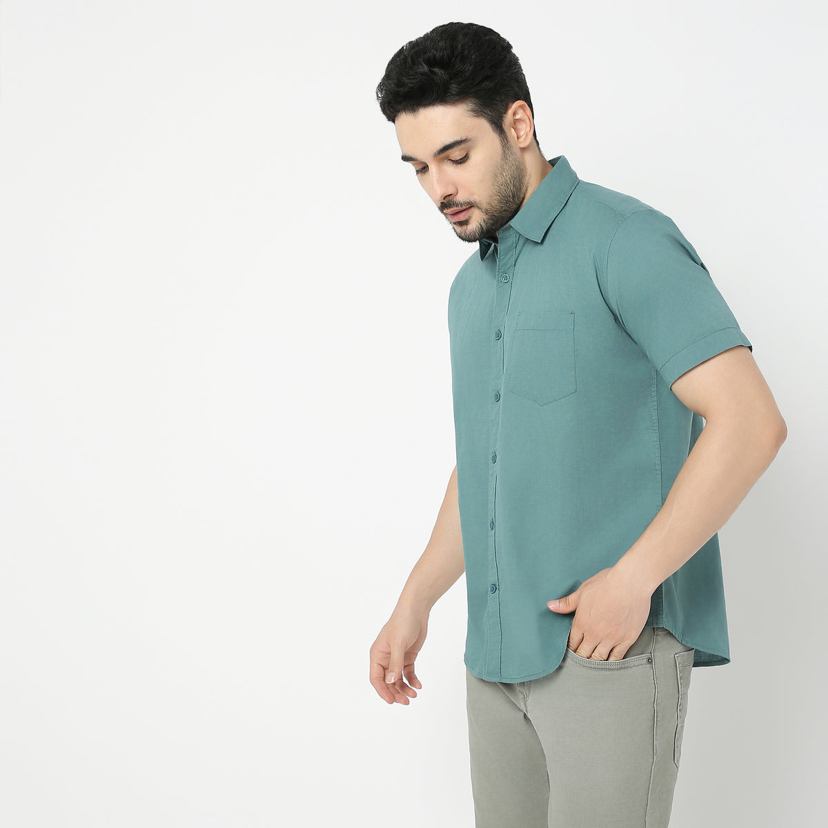 Regular Fit Solid Shirt