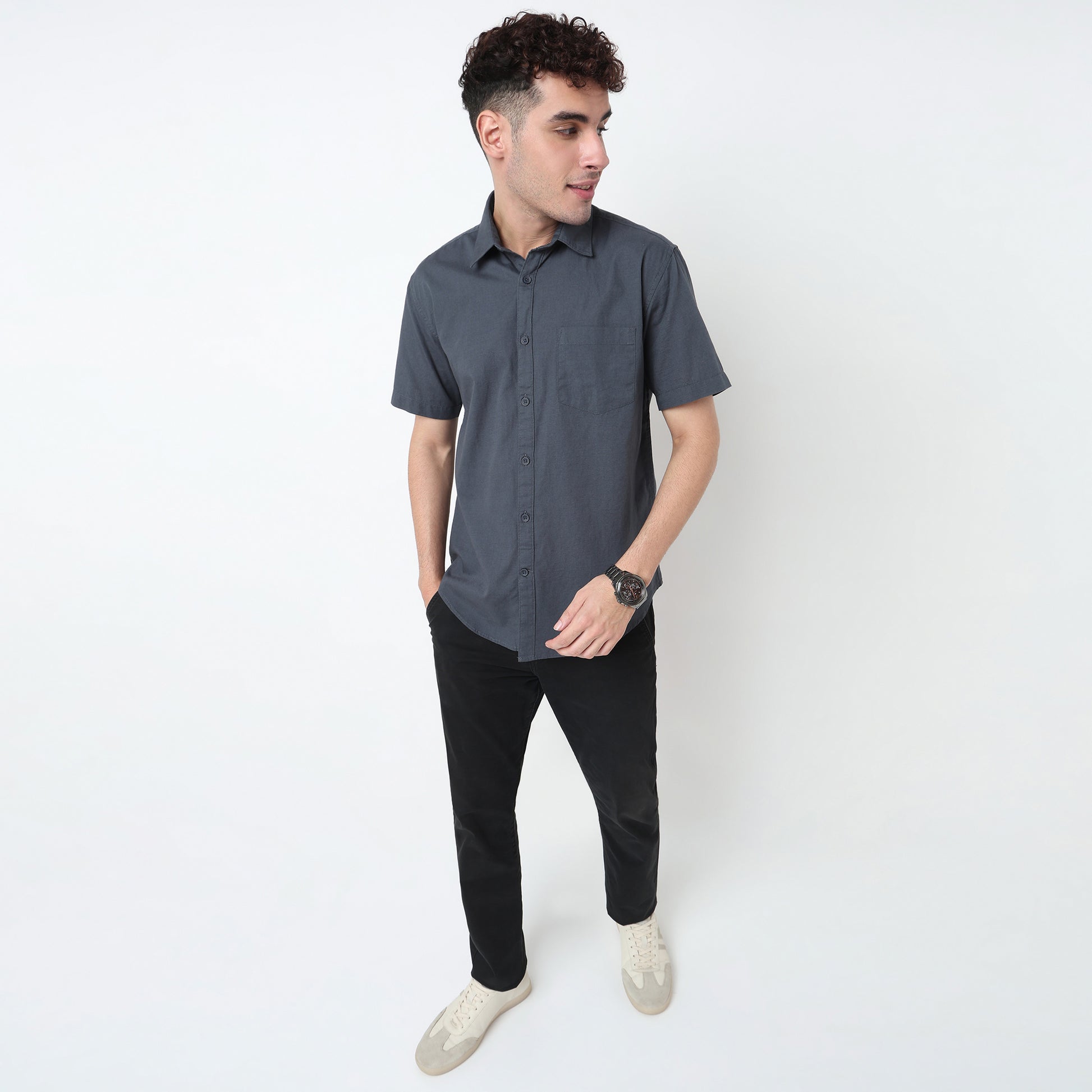 Regular Fit Solid Shirt